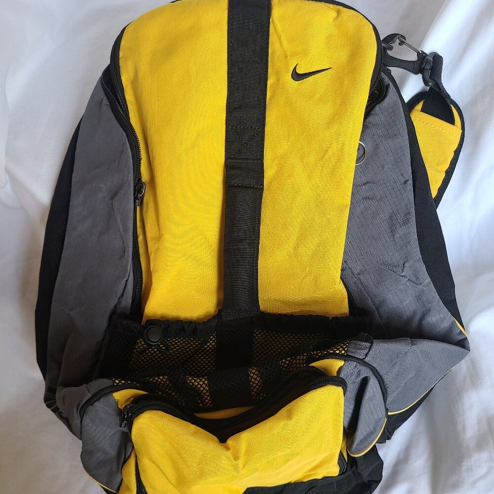 Vintage 90s Nike Carry Gear Backpack Duffle Bag Yellow